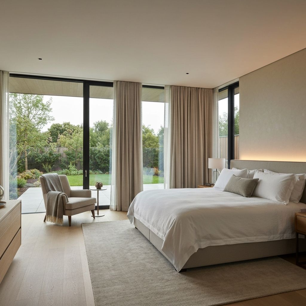 Sunlit master bedroom suite