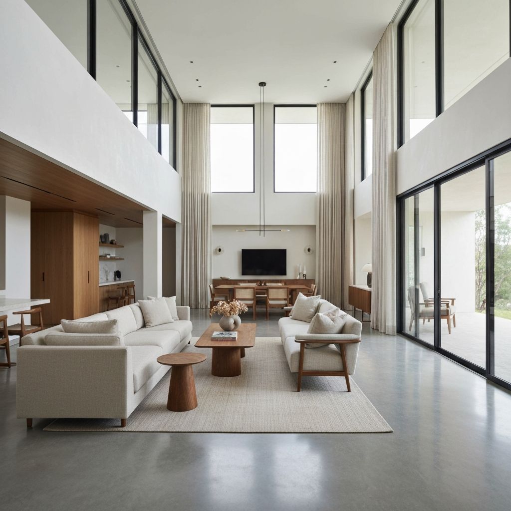 Spacious open-plan living room